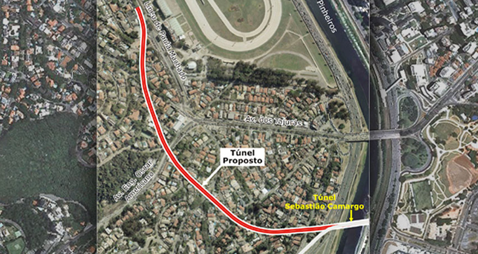 Túnel Sul sob o rio Pinheiros – ramal Lineu de Paula Machado – EMURB